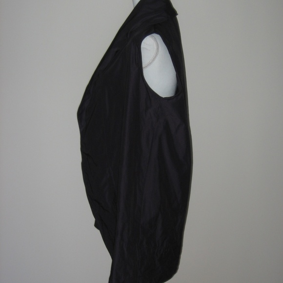 BRYN WALKER Gray Poly Shawl Collar Open Front Vest - Picture 4 of 6